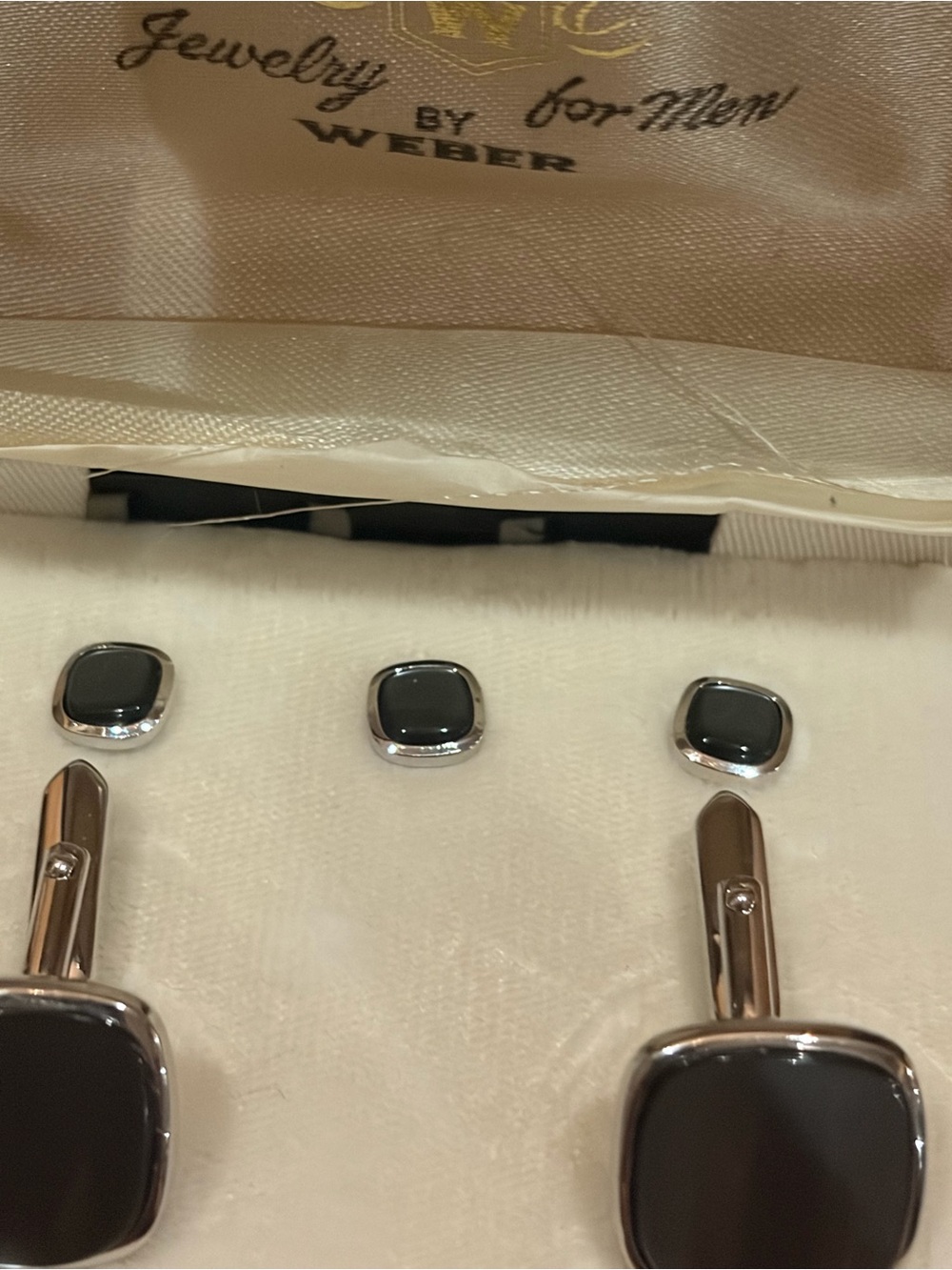 Vintage Weber Men's Cufflinks & Shirt Studs Set in Original Box
